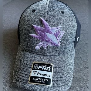 Fanatics NHL San Jose Sharks ‘Hockey Fights Cancer’ Flex Fit Medium/Large Hat